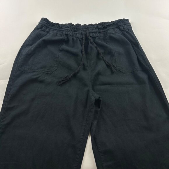 Ava & Viv Black Linen Blend Wide Leg Lounge Pant 2X - Picture 2 of 7